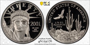 2001-W $25 Statue of Liberty PR70DCAM