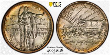 1938-S 50C Oregon MS68