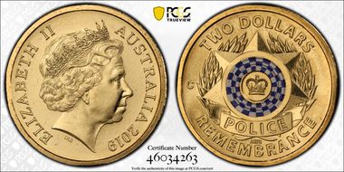 2019-C $2 Police Remembrance Colorized MS67