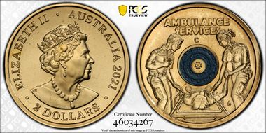 2021-C $2 Ambulance Service Colorized MS69