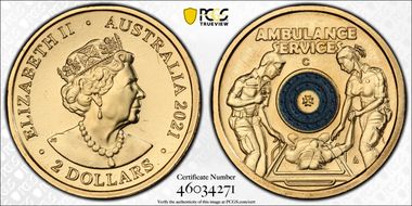 2021-C $2 Ambulance Service Colorized MS68