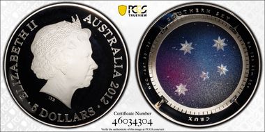 2012 $5 Crux Southern Sky Colorized PR69DCAM