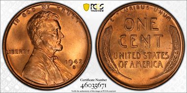 1942-S 1C MS67RD
