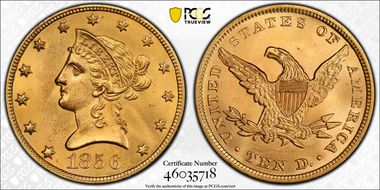 1856 $10 MS63
