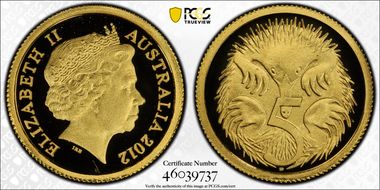 2012 5C Echidna 0.5g Gold PR69DCAM