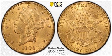 1906 $20 MS62