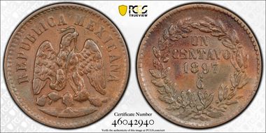 1897-Cn 1C Large N in mint mark MS62BN