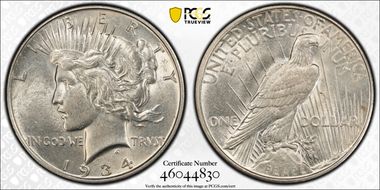 1934-D $1 AU55