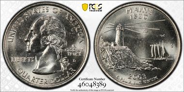 2003-D 25C Maine MS66