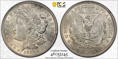 1921 $1 Morgan AU58