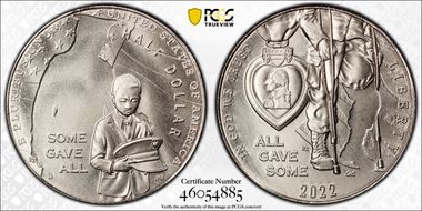 2022-D 50C National Purple Heart Hall of Honor MS70