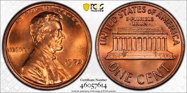 1972 1C Doubled Die Obverse MS65RD