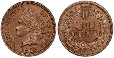 1863 1C AU58