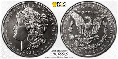 2021-D $1 Morgan Dollar 100th Anniversary MS70
