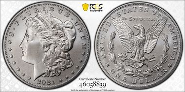 2021-CC Privy $1 Morgan Dollar 100th Anniversary MS70