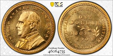 1903 G$1 LA Purchase, McKinley MS65