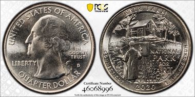 2020-D 25C Weir Farm NP MS66