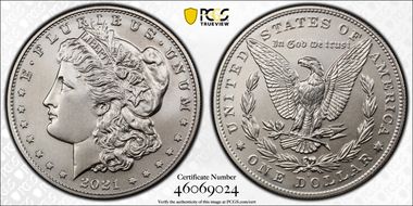 2021-D $1 Morgan Dollar 100th Anniversary MS69