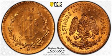1935-Mo 10C Bronze KM-430 MS66RD