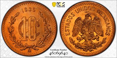 1935-Mo 10C Bronze KM-430 MS66RD