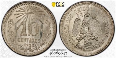 1933-M 10C KM-431 Ag MS67