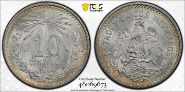 1914-M 10C KM-428  Ag MS67