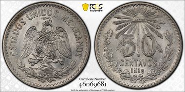 1918-M 50C KM-445  Ag MS64