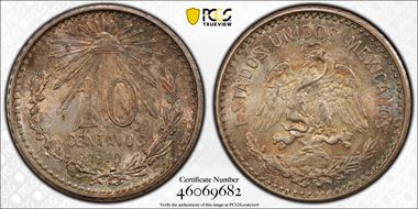 1910-M 10C KM-428  Ag MS66