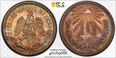 1911-M 10C KM-428  Ag MS65