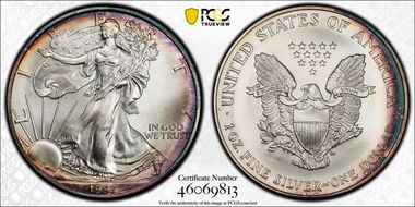 1997 $1 Silver Eagle MS69