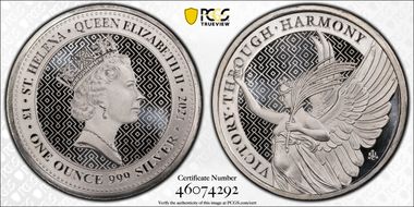 2021 £1 The Queen's Virtues Victory 1oz Ag MS70