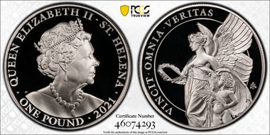 2021 £1 The Queen's Virtues Truth 1oz Ag PR70DCAM