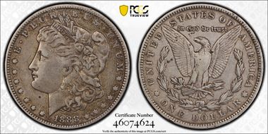 1888-O $1 VAM 2 Oval O VF35