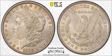 1878 7TF $1 Reverse of 1878 AU58