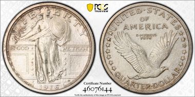 1916 25C Standing Liberty N1