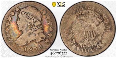 1814 10C Small Date AG3