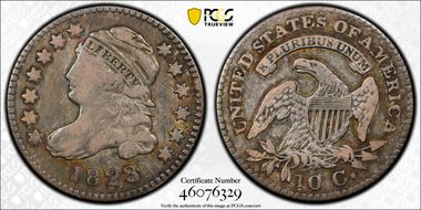 1823/2 10C JR-2, Large Es VF20