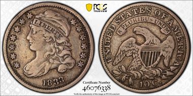 1833 10C Last 3 High VF20