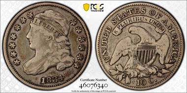 1834 10C Small 4 VF20