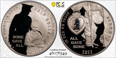 2022-S 50C National Purple Heart Hall of Honor First Strike PR69DCAM