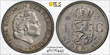 1957 Gulden AU53