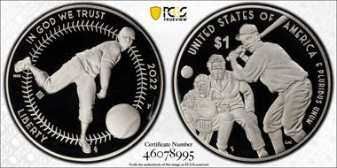 2022-P $1 Negro Leagues Baseball w/100 Privy First Strike PR69DCAM