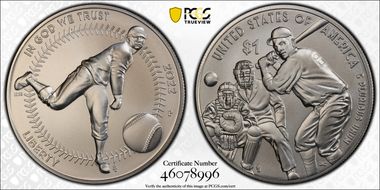 2022-P $1 Negro Leagues Baseball First Strike MS70