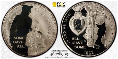 2022-S 50C National Purple Heart Hall of Honor First Strike PR68DCAM