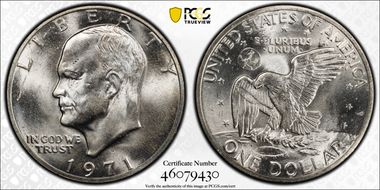 1971-S $1 Silver MS64
