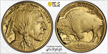 2022-W $50 American Buffalo  .9999 Fine Gold PR70DCAM