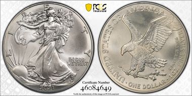 2021 $1 Silver Eagle - Type 2 MS66