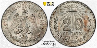 1912-M 20C KM-435 Ag MS65+