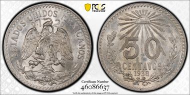 1938-M 50C KM-447  Ag MS64