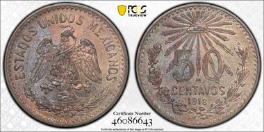 1918-M 50C KM-445  Ag MS64